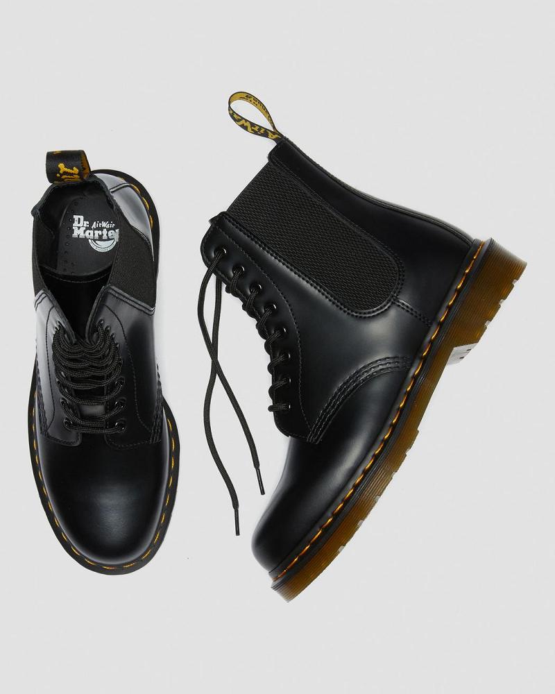 Dr Martens 1460 Harper Smooth Lær Snørestøvletter Dame Svarte | Norge 607RVD